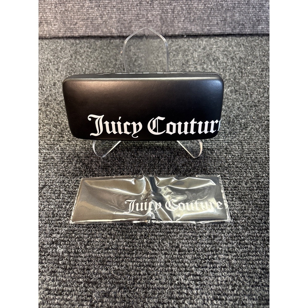 Juicy Couture~Hard Eyeglass‎ Case~Black/White Logo~NEW